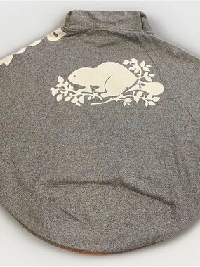 Roots Heather Gray Sweater Poncho with White Beaver Logo One Size Rare Fall